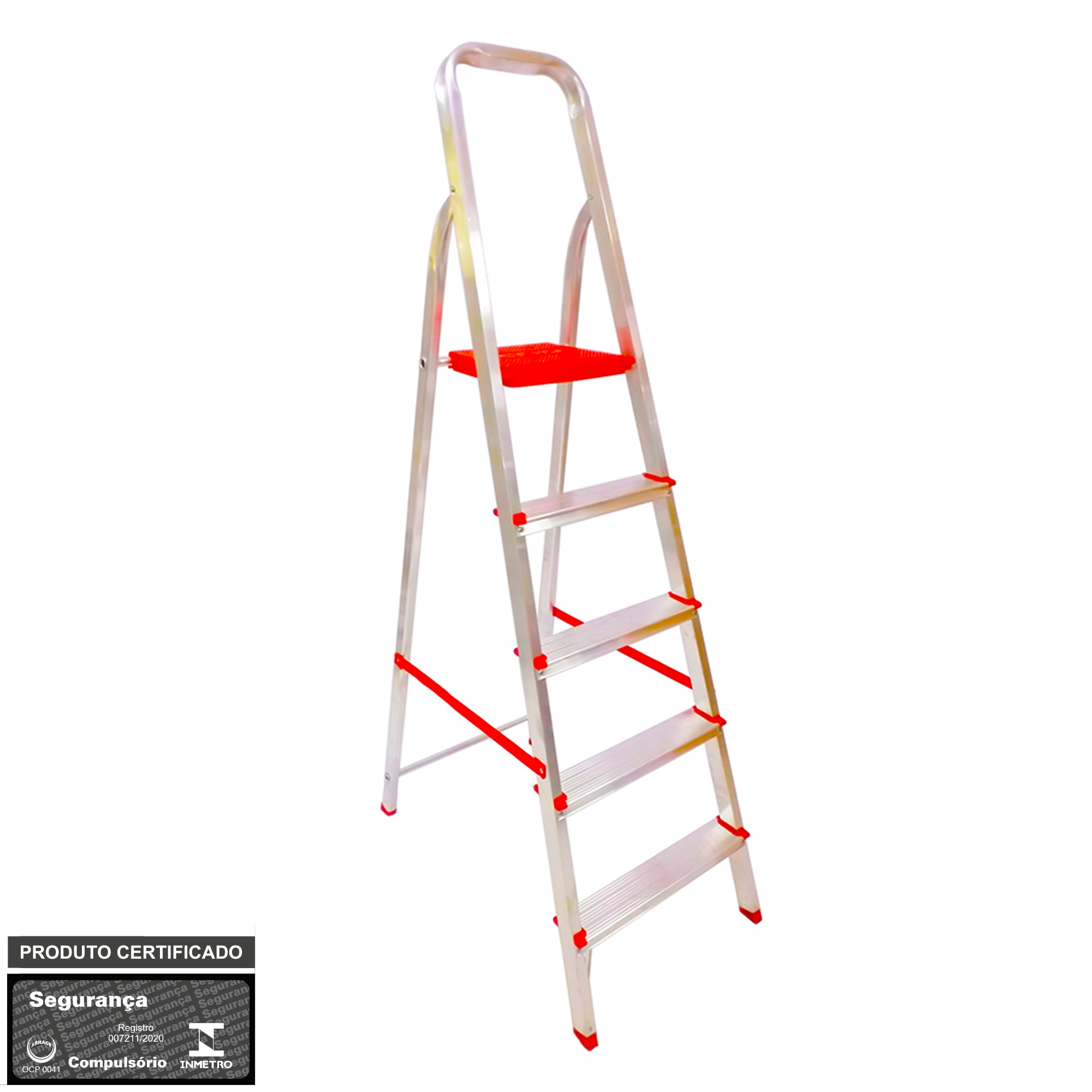 ESCADA ALUMINIO 5 DEGRAUS BOTAFOGO